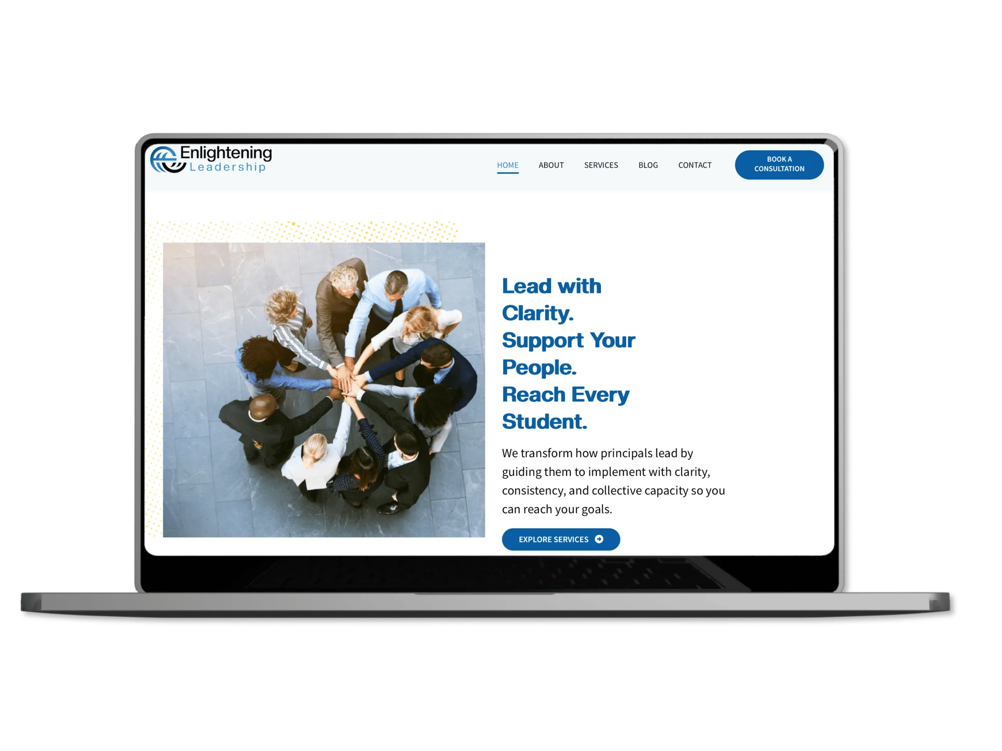 Enlightening Leadership website mockup